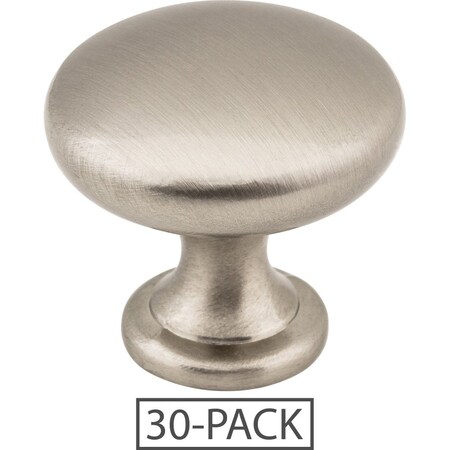 Elements 30-Pack of the 1-3/16" Diameter Satin Nickel Madison Cabinet Mushroom Knob 3910-SN-30